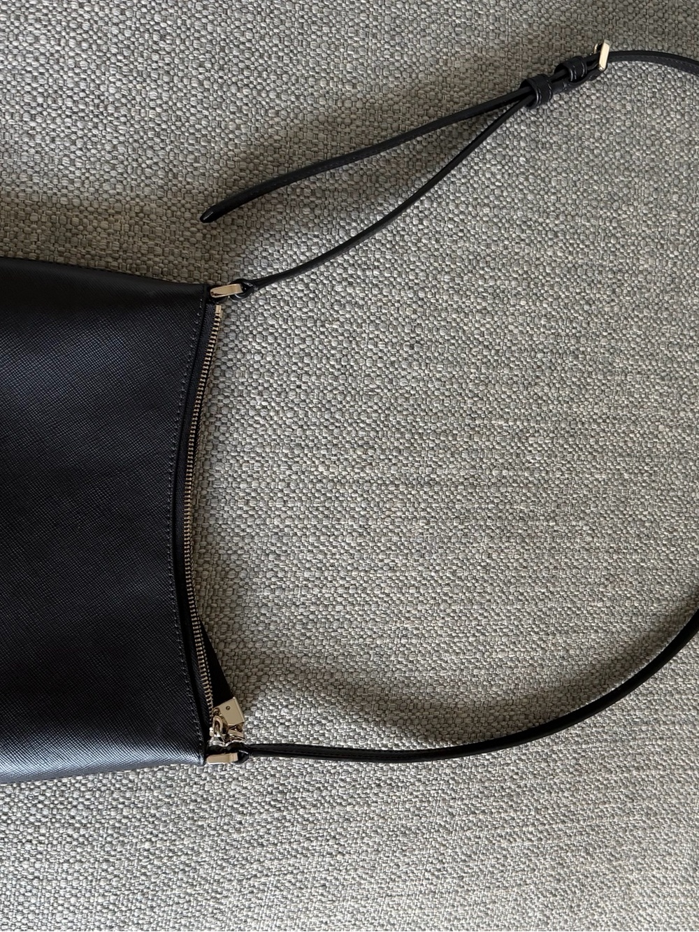 kate spade Black Leather Curved Sadie Crossbody with Gold Hardware - Picture 7 of 7